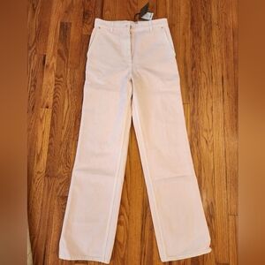 Burberry Logo-Patch Flared Cotton Jeans NWT | Size US 4 | Pale Pink